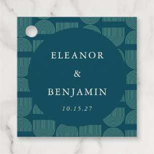 Elegante Retro Chic Arch Aquamarin Blue Custom Wed Geschenkanhänger