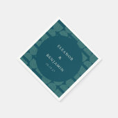 Elegante Retro Chic Arch Aquamarin Blue Custom Wed Serviette (Ecke)