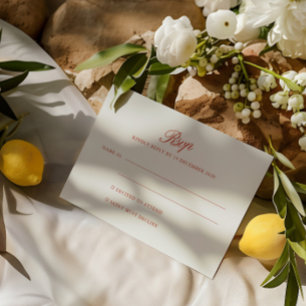Elegante Retro Classic Red & Ivory RSVP Card Karte