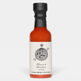 Elegante Retro-Diskokugel Hot Sauce Favors