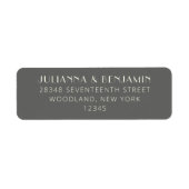 Elegante Retro Dunkelgrau Rücksendeadresse (Vorne)