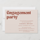 Elegante Retro-Engagement-Partei Einladung (Vorderseite)