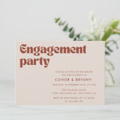 Elegante Retro-Engagement-Partei Einladung (Stehend Vorderseite)