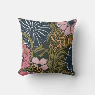 Elegante Retro-farbene Frühlingsblumen #11 Kissen