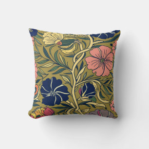 Elegante Retro-farbene Frühlingsblumen #4 Kissen