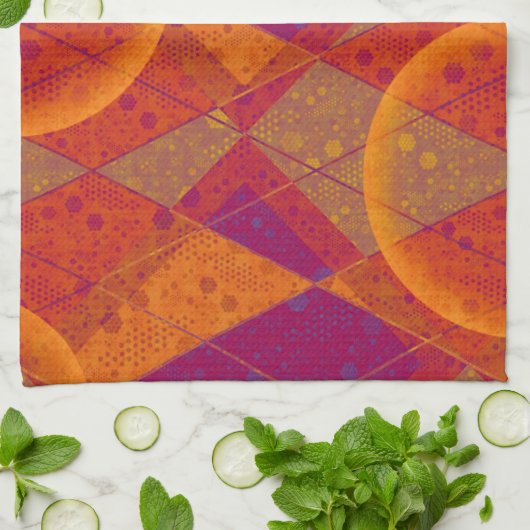 Elegante Retro farbenfrohe Pattern Küchenhandtüche Geschirrtuch (Gefaltet)