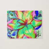 Elegante Retro farbenfrohe tropische Lily Puzzle (Horizontal)