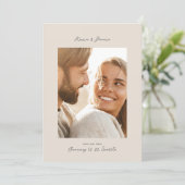 Elegante Retro-Foto-Hochzeit Save The Date (Stehend Vorderseite)