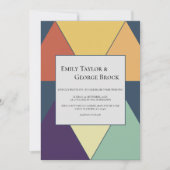 Elegante Retro Geometric Stilvolle Moderne Hochzei Einladung (Vorderseite)