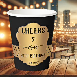 Elegante Retro Gold Black Festive Paper Cups Pappbecher