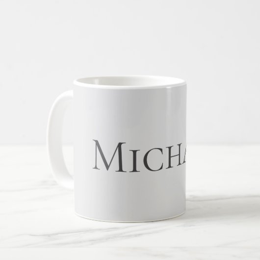 Elegante Retro Gray Your Name Replacement Kaffeetasse (Vorderseite Links)