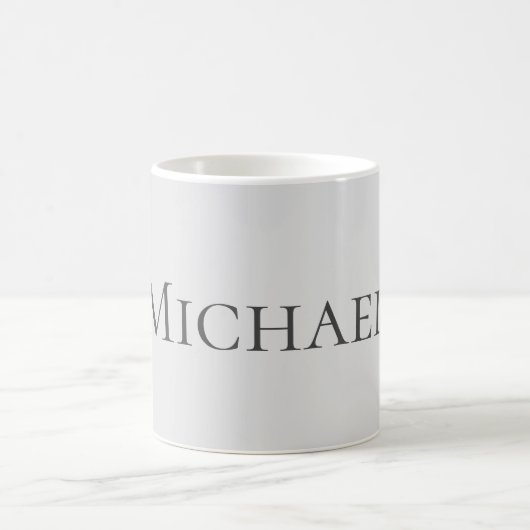 Elegante Retro Gray Your Name Replacement Kaffeetasse (Mittel)