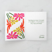 Elegante Retro Groovy Hippie Blume Geburtstag Karte (Innenseite)