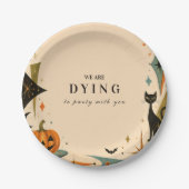 Elegante Retro-Halloween-Party Pappteller (Vorderseite)