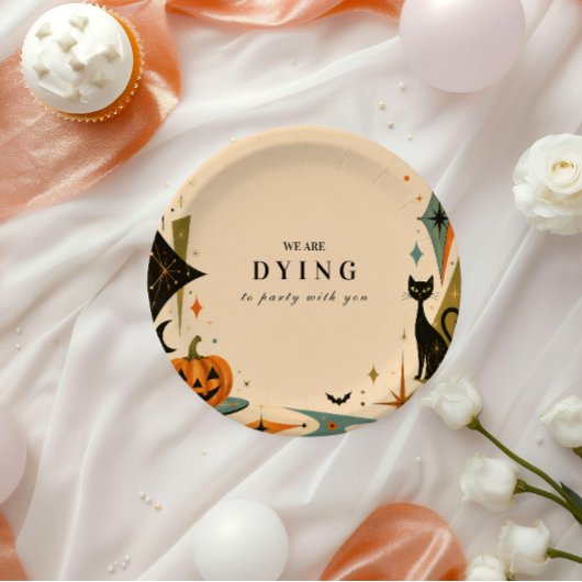 Elegante Retro-Halloween-Party Pappteller