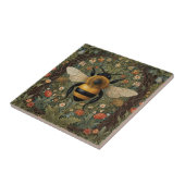 Elegante Retro-Hummel boho botanische Blumenkunst Fliese (Seite)