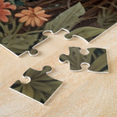 Elegante Retro-Hummel boho botanische Blumenkunst Puzzle (Seite)