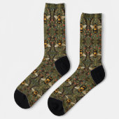 Elegante Retro-Hummel boho botanische Blumenkunst Socken (Linkes Detail)