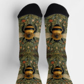 Elegante Retro-Hummel boho botanische Blumenkunst Socken (Oben)