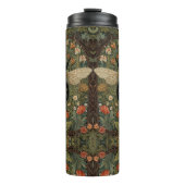 Elegante Retro-Hummel boho botanische Blumenkunst Thermosbecher (Vorderseite)