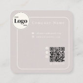 Elegante Retro Ivory White Monogram Quadratische Visitenkarte (Rückseite)