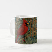 Elegante Retro-Kardinal Art Nouveau roter Vogel Kaffeetasse (Vorderseite Links)