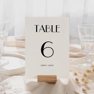 Elegante Retro Off White Wedding Tischnummer