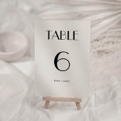 Elegante Retro Off White Wedding Tischnummer