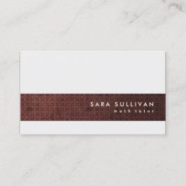 Elegante Retro Pattern Math Tutor Business Card Visitenkarte