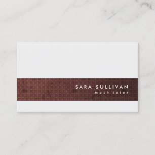 Elegante Retro Pattern Math Tutor Business Card Visitenkarte