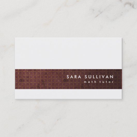 Elegante Retro Pattern Math Tutor Business Card Visitenkarte (Vorderseite)