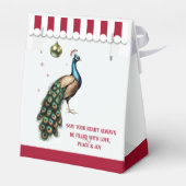 Elegante Retro Peacock Weihnachts-Geschenkboxen Geschenkschachtel (Rückseite)