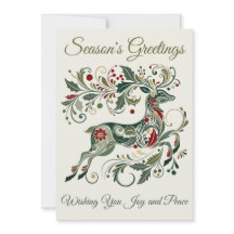 Elegante Retro Reindeer Mint Green Einzigartige We