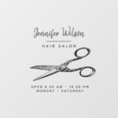 Elegante Retro-Scheren - Minimaler Haarsalon Fensteraufkleber (Blatt)