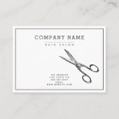 Elegante Retro-Scheren - Minimaler Haarsalon Visitenkarte (Vorderseite)
