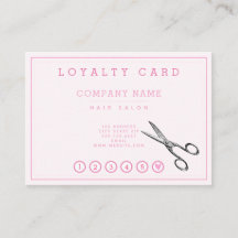 Elegante Retro Scheren Rosa Friseur Loyalität