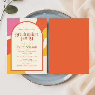 Elegante Retro-Schrift Arch Rahmen Grad Abschluss Dankeskarte