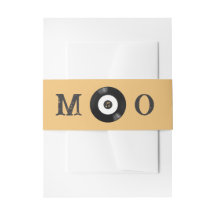 Elegante Retro Schwarz und Weiß Vinyl Record Hochz