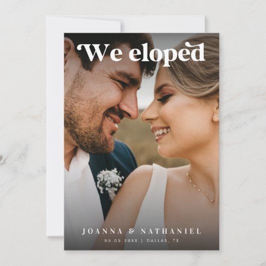 Elegante Retro Schwarz & Weiß Ankündigung (Vorderseite)