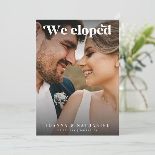 Elegante Retro Schwarz & Weiß Ankündigung (Stehend Vorderseite)