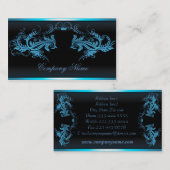 Elegante Retro schwarze Visitenkarten Visitenkarte (Vorne/Hinten)