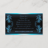 Elegante Retro schwarze Visitenkarten Visitenkarte (Rückseite)