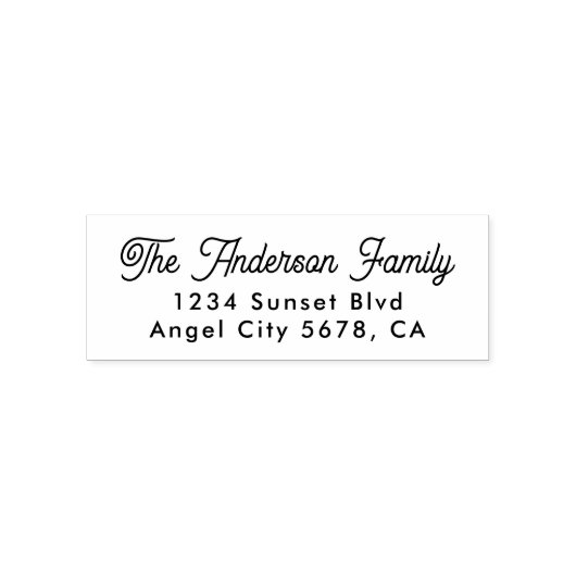 Elegante Retro Script-Individuelle Name-Rücksendea Permastempel (Design)