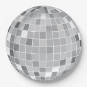 Elegante Retro-Silber-Diskokugel Pappteller (Vorderseite)