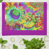 Elegante Retro-Sonnenblumenfelder Küchentuch (Gefaltet)