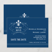 Elegante Retro Style Lilie Save the Date (Vorne/Hinten)