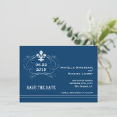 Elegante Retro Style Lilie Save the Date (Stehend Vorderseite)