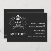 Elegante Retro Style Lilie Save the Date (Vorne/Hinten)