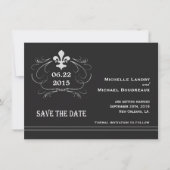 Elegante Retro Style Lilie Save the Date (Vorderseite)