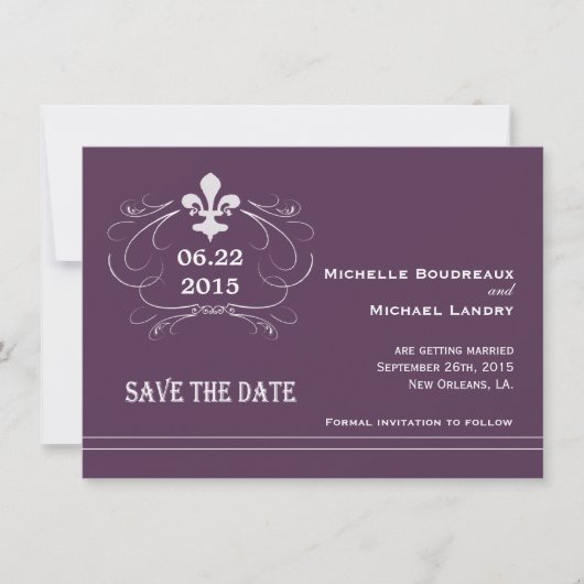 Elegante Retro Style Lilie Save the Date Einladung (Vorderseite)